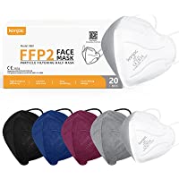 konjac 20pcs Mascarillas FFP2 homologadas- 5 capas Mascarillas Faciales Embolsadas individualmente Con Salvaorejas.